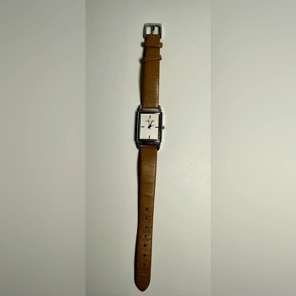Anne Klein Ladies Rectangular 21mm x 24mm Leather Dress Watch needs new battery